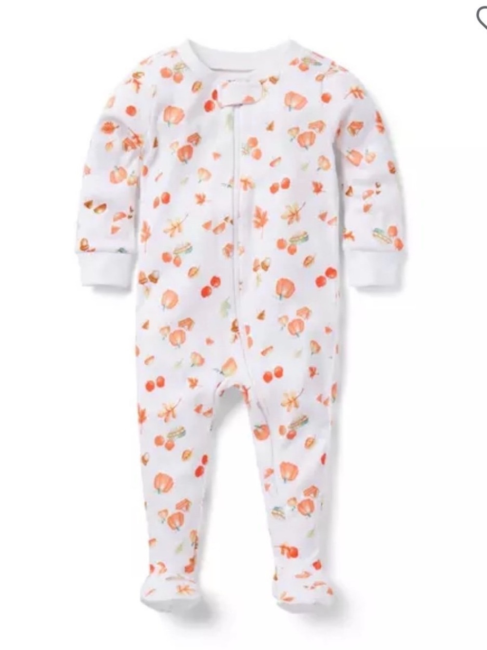 Janie and Jack Good Night Onesie Footie In Fall Favorites In White/Orange New